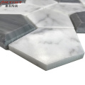 high quality china water jet marble mosaic tiles white bianco carrara basketweave marble mosaic